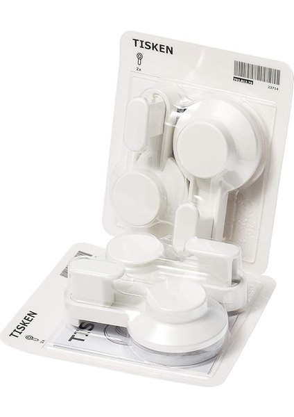 Tısken Vantuzlu Kanca; Beyaz; 4 Adet