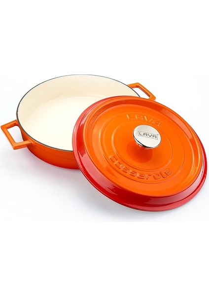 Döküm Çok Amaçlı Yayvan Tencere Döküm Demir Yekpare Kulplu Edition Serisi ÇAP(Ø)28CM. Turuncu fiyatları