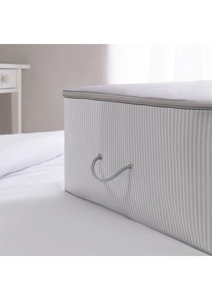 Home Textile Büyük Boy Gri Çizgili Stuff &amp; Things Baza Altı Hurç 62 x 46 x 22 cm fırsatları