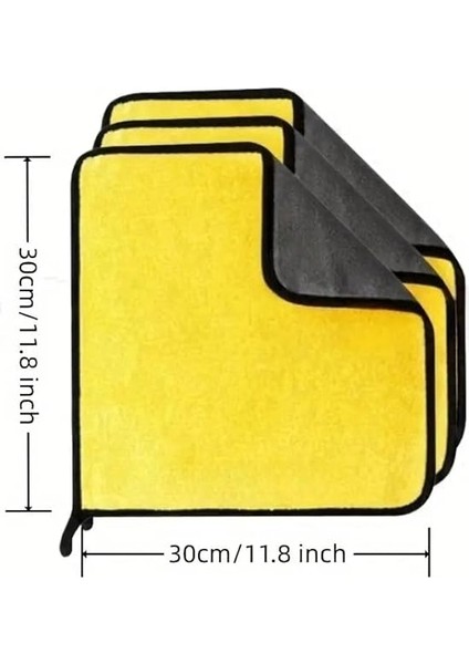 2024 3 Adet Oto Kurulama Bezi Araç Bez ve Sünger Mikrofiber Temizleme Yıkama Cam Araba Kurulama Temizlik Silme Bezleri Havlusu Profesyonel Sarı/gri 30X30CM fırsatları