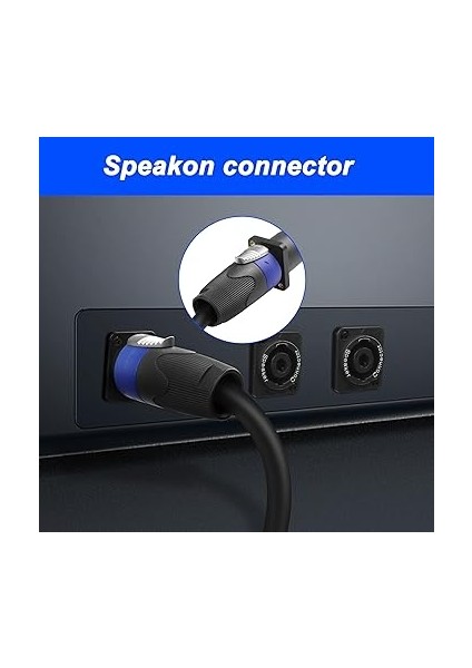 Speakon Panel Montaj Soketi Dişi - Speakon Erkek Konnektör Hoparlör Kablosu Ses Uzatma Kablosu Jack Büküm Kilidi Hoparlör Amplifikatörü Dj Sahne Için - 1M/3.28FT indirimleri