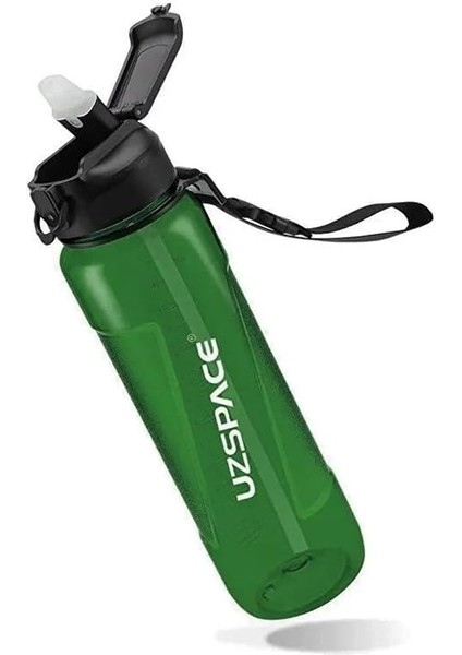 1000ML Pipetli Ölçü Skalalı Şeffaf Gövde Tritan Su Matarası (Yeşil) fiyatları