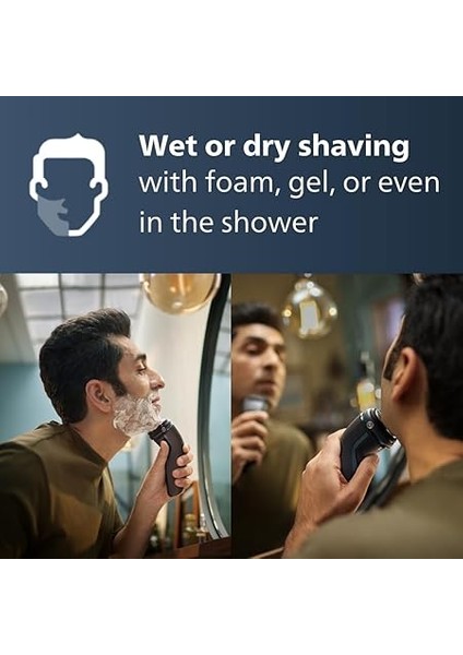 3000 Serisi Tıraş Makinesi, Islak ve Kuru Kullanım, 5d Esnek Başlık, Powercut Bıçaklar, Hassas Ciltler Için, S3144/00 fırsatları