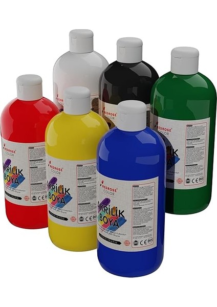 Rose Ana Renkler Akrilik Boya 6'lı Set 6X500 gr fiyatları