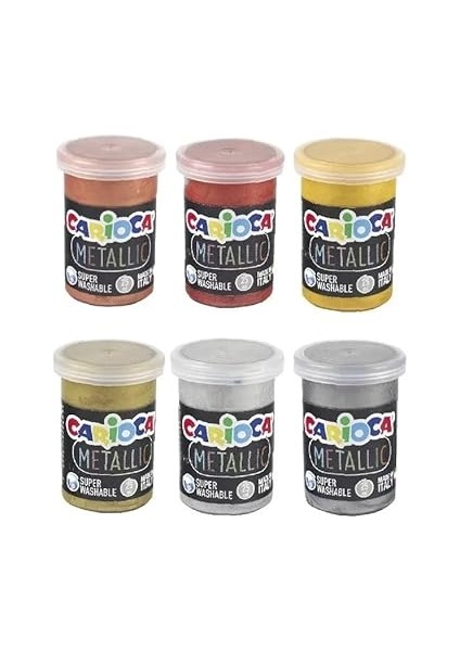 KO026 Metalik Tempera Suluboya Süper Yıkanabilir 6X25 ml 6 Renk Karışık fırsatları