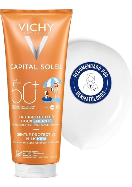 Capital Soleil Gentle Protective Milk Çocuklar Için Yüksek Korumalı Yüz ve Vücut Sütü Spf 50 (300 Ml)