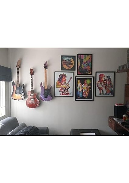 Gitar Duvara Monte Gitar Askısı Siyah Ceviz Gitar Kancası Akustik Elektrikli Bas Gitar Duvar Askısı Kanca Tutucu (Siyah Ceviz Askı) fırsatları