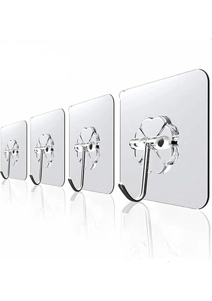 Haus Askı Askılık 10 Adet Güçlü Şeffaf Duvar Askısı Askılığı Yapışkan Vantuz Kanca Mutfak Banyo Aksesuar