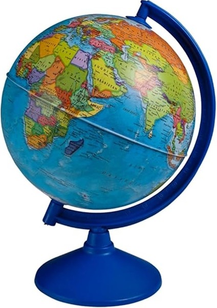 Store Işıksız Siyasi Dünya Küresi 30 cm Çaplı En Büyük Boy Yer Küre Eğitici Harita, Mavi fırsatları