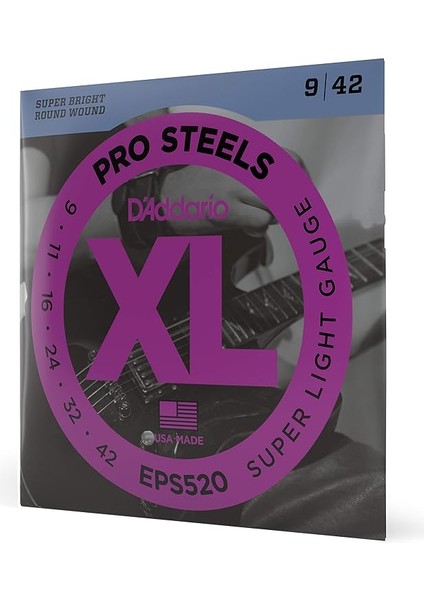 EPS520 Elektro Gitar Tel Seti, Xl, 9-42, Long Scale,