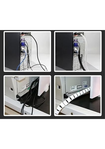 1 mt x 16 mm Spiral Boru Kablo Kanalı Kablo Fiş Düzenleyici Toplayıcı Kordon Kablo Tutucu Gri (2 Adet) fiyatları