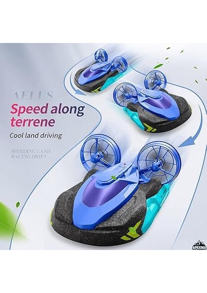 Uzaktan Kumandalı Şarjlı Suda ve Karada Giden Bot Tekne Araba Alligator (Mavi) modelleri
