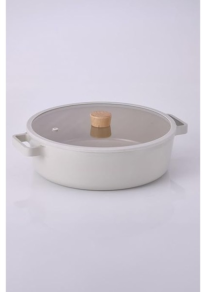 Fika Cam Kapaklı Alüminyum Döküm Sığ Tencere 30 cm D-NEOF230L fiyatları