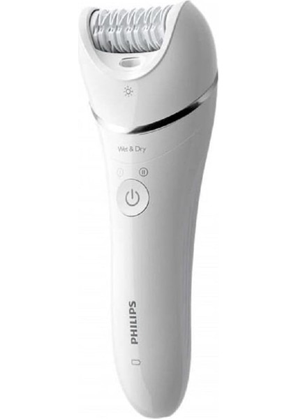 Epilasyon Cihazı, Islak ve Kuru Kablosuz Kullanım, LED Işık, Ekstra Geniş Başlık, Hassas Bölge, Tıraş Başlığı ve Düzeltme Tarağı, 4 Aksesuar Dahil, Beyaz Renk, BRE710/05