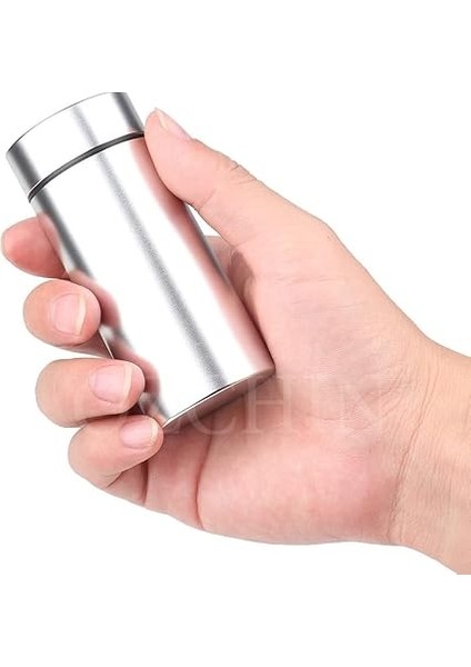 Alüminyum Saklama Kavanozu Taşınabilir Hava Geçirmez Koku Korumalı Konteyner Şişe Baharatlar, Kahve ve Çaylar Için Çok Amaçlı Saklama Kabı 80ML (Gümüş&amp;siyah) fırsatları