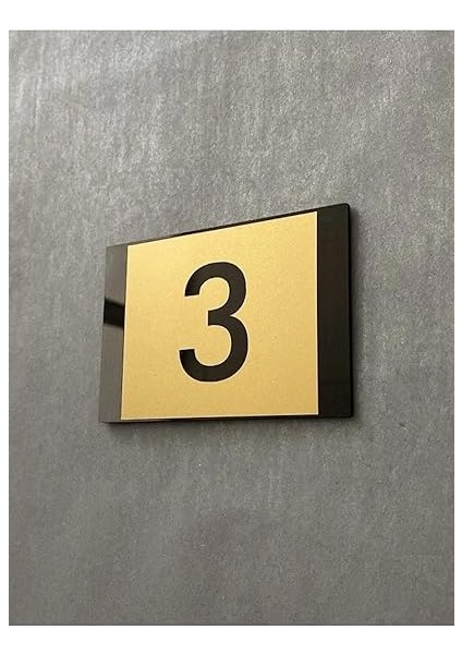 Gold Tasarım Kendinden Yapışkanlı Daire Kapı Numarası -3 fiyatları