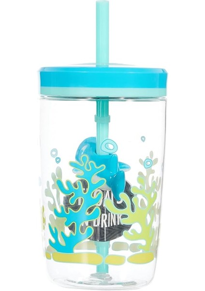 Yüzen Köpek Balığı Pipetli Tritan Bardak 470 Ml, Mavi fiyatları