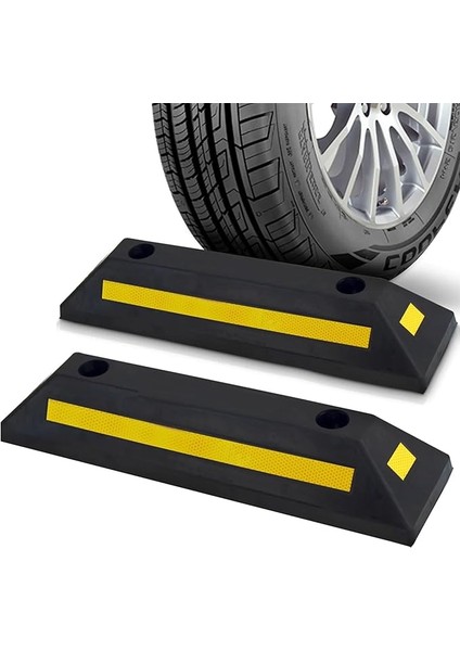 Araba Tekerlek Takozu, Karavan Takozu, Tekerlek Durdurucu, Park Güvenliği Için. 2 Adet Ağır Hizmet Tipi Lastik Araç Durdurucu, Otomobil, Kamyonet, Kamyon, Otobüs, Römork, Karavan, Forklift, Park