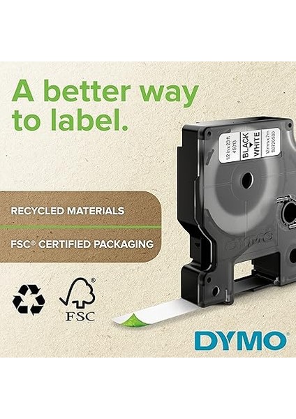 Rhinopro, Renkli Vinil Şerit (9 mm x 5.5 Mt), Beyaz/siyah - 18443 modelleri