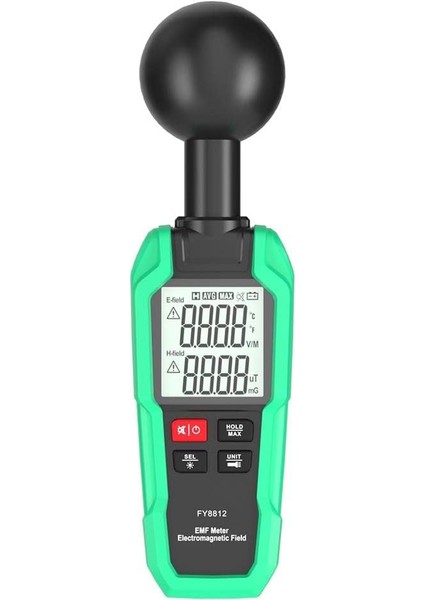 Emf Metre Dijital Elektromanyetik Alan Radyasyon Dedektörü 3 Problu 360° Ölçüm Için El Tipi Dijital Manyetik Alan Dedektörü Ev Için