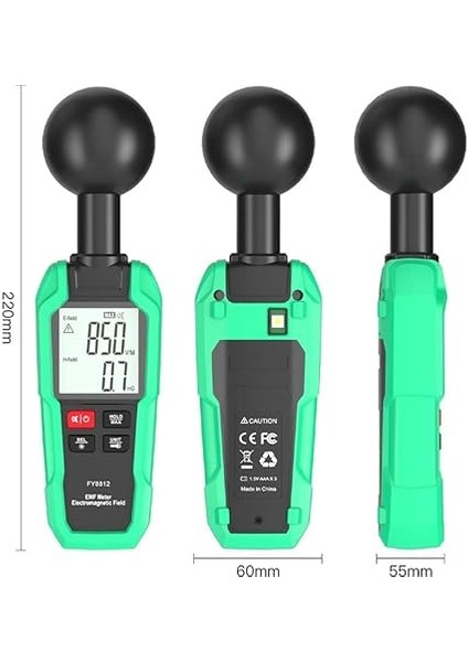 Emf Metre Dijital Elektromanyetik Alan Radyasyon Dedektörü 3 Problu 360° Ölçüm Için El Tipi Dijital Manyetik Alan Dedektörü Ev Için fiyatları