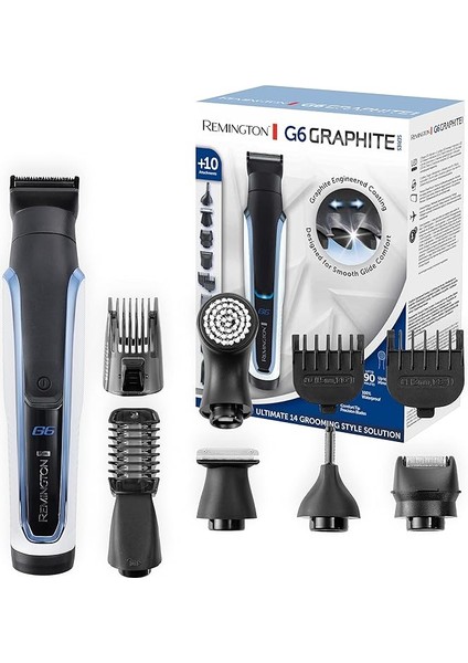 G6 Bakım Kiti, Lityum Batarya, 10 Başlık / Tarak, Sakal Yumuşatma Fırçası, Erkek Sakal Düzeltici, Saç Kesme Makinesi, Vücut, Kulak ve Burun Kılı Düzeltici PG6000