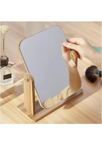 Lüx Ahşap Ayarlanabilir Masa, Makyaj, El Aynası Büyük Boy 18 cm fırsatları