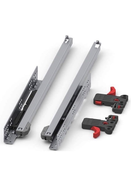 Smart Slide Single Yavaşlatıcılı Kısmi Açılım 450 mm Mandallı Gizli Çekmece Rayı
