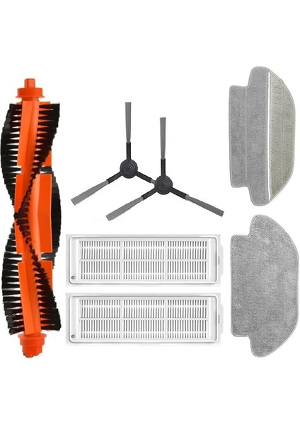 Vacuum Mop Pro-Vacuum Mop P STYTJ02YM Model Uyumlu Hepa Filtre,fırça,mop Paspas Yedek Parça Yenileme Seti-Siyah 7 Parça