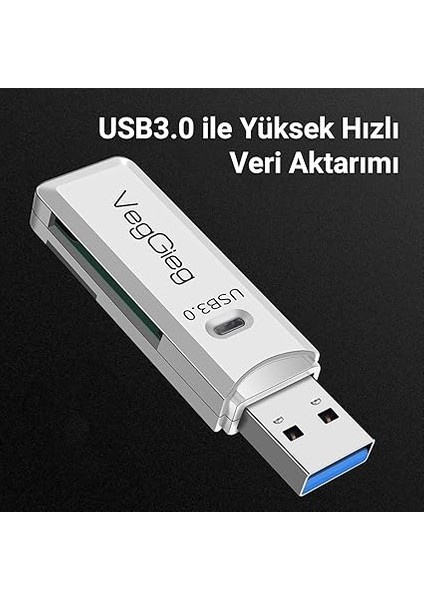USB 3.0 Sd ve Micro Sd Hafıza Kart Okuyucu Beyaz modelleri