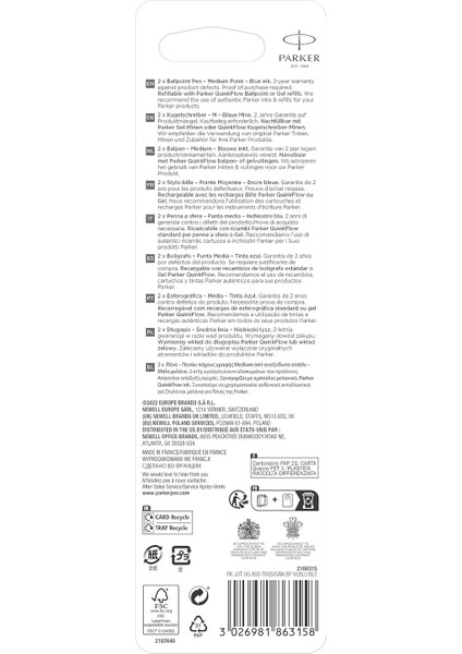 Jotter Originals Tükenmez Kalemler | Retrowave Koleksiyonu | Karayip Mavisi ve Elma Yeşili | Mavi Mürekkep | Orta Nokta | 2 Adet indirimleri