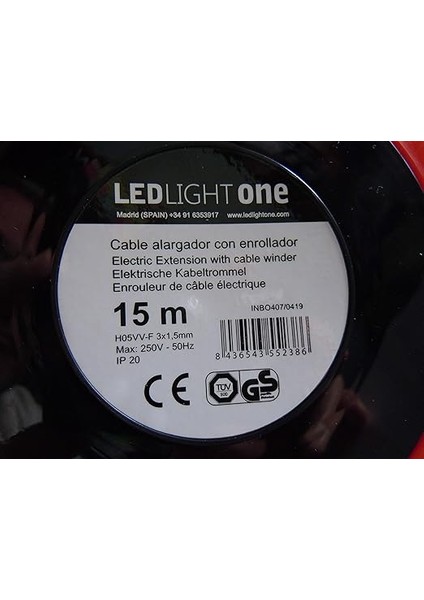 Light One Makaralı Uzatma Kablosu 3 x 1,5 mm (4 Priz, 15 M) Siyah modelleri