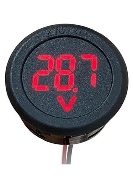 Yuvarlak Voltmetre Dc 4-100V Karavan Motosiklet Için Uygun