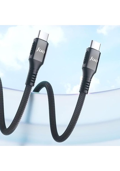 100W 5A E-Mark Çipli Pd Type-C To Type-C Örgülü Hızlı Şarj ve Data Kablosu 2 Metre fiyatları