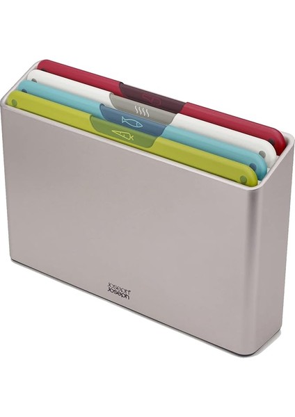 Joseph Folio Icon Kesme Tahtası Seti, Saklama Kutulu, Kaymaz, Renk Işaretli, 4 Parçalı