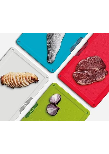 Joseph Folio Icon Kesme Tahtası Seti, Saklama Kutulu, Kaymaz, Renk Işaretli, 4 Parçalı fırsatları