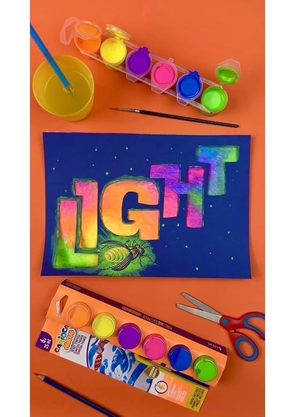 Fosforlu Tempera Suluboya Süper Yıkanabilir Fırçalı 6 * 25 ml 6 Renk Karışık fiyatları