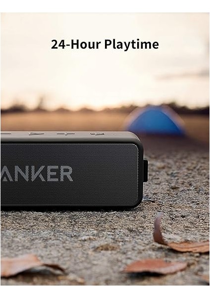 By Anker, Soundcore 2 Bluetooth Hoparlör - 12W Stereo Ses - Ipx7 Suya Dayanıklılık - 24 Saate Varan Şarj - Siyah - A3105 modelleri