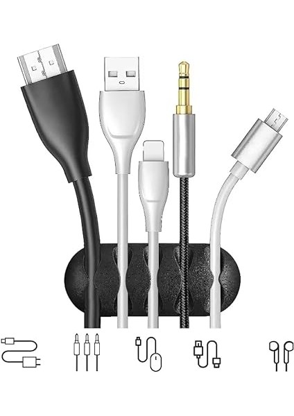 Lua Kablo Klipsi Düzenleyici, 10'lu Kablo Düzenleyici, Ev, Araç, Ofis Için Masa Altı Kablo Yönetimi, Duvar, Yüzey Için Kalıntı Bırakmayan Yapışkan, Şarj Kablosu Düzenleyici, indirimleri