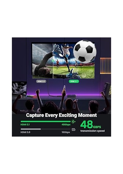 8k HDMI 2.1 Uzatma Kablosu Dişi Erkek HDMI Uzatma UHD Arc Desteği Ps5, Xbox One Vb.(0.5m) fırsatları