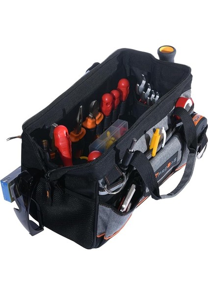 Geniş Ağızlı Ağır Hizmet Bez Alet Takım Çantası, Gri/siyah. fırsatları