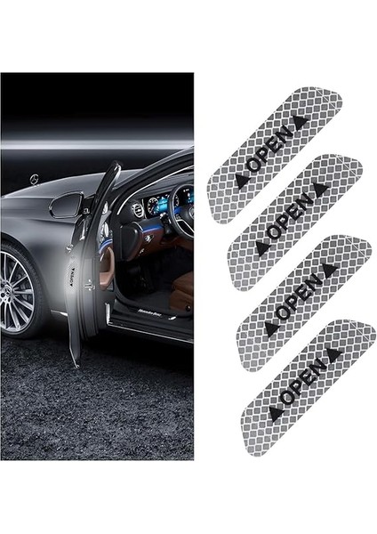 Açık Uyarı Reflektör Etiketi,araba Kapısı Için 4 Adet Reflektörlü Açık Istemi Çıkartmalar, 9,6 cm Otomatik Güvenlik Uyarı Çıkartmaları, Gece Görünürlüğü Çarpışma Önleyici Koruyucu Şerit, Beyaz fiyatları