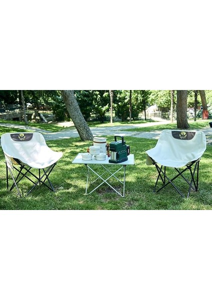 Kamp Sandalyesi 200 kg Kapesitesi Mevcut (Krem)