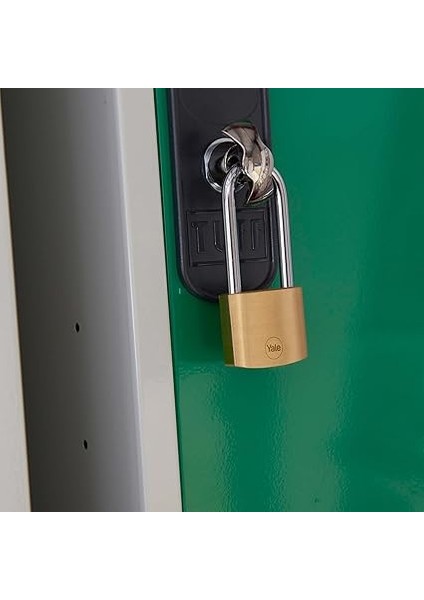 Y110B/30/147/1 - 30MM Pirinç Asma Kilit (Uzun Halka) - Yüksek Koruma - Sertleştirilmiş Çelik Halka - Çift Kilitleme - 3 Anahtar, Sarı fırsatları