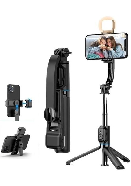 C01S Çok Amaçlı Işıklı Selfie Çubuğu Masa Üstü Tripod Kumandalı Selfie Dolgu Işığı Dahil 107 cm