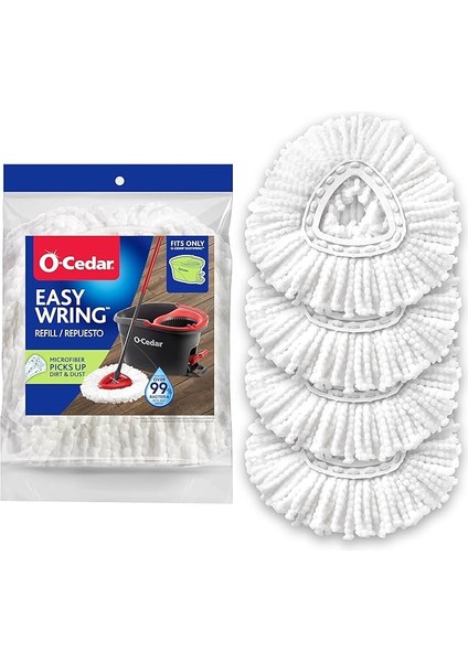 Easywring Mikrofiber Döner Paspas Mop Yedek Başlık (4 Adet)