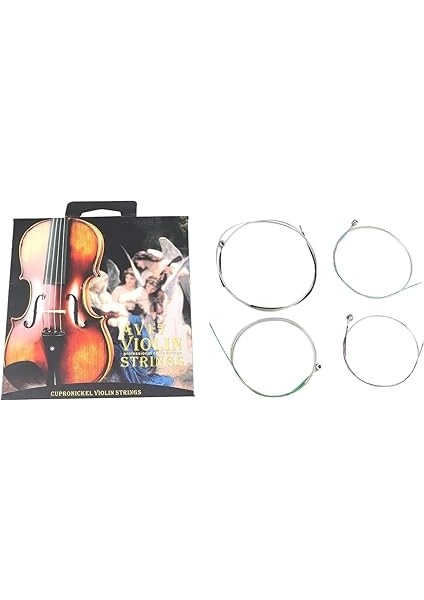 4 Adet G D A E Keman Dize Seti, Aşınma Direnci Çelik Tel Temizle Tam Ses Profesyonel Keman Dize Kiti Keman Için fiyatları