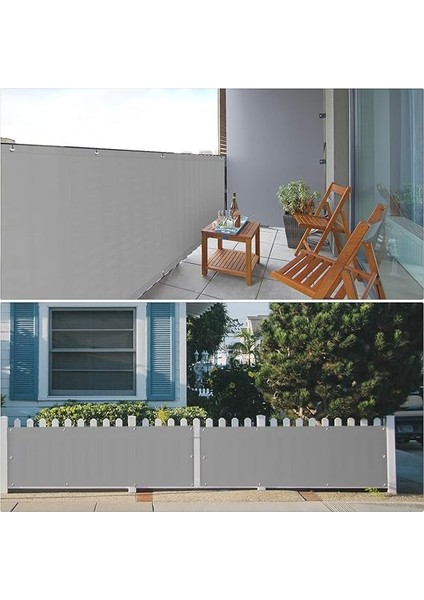 Balkon Brandası, Balkon Kaplaması, Işık Geçirmez, Rüzgar ve Uv KORUMASI,%100 Mahremiyet Alanı, Halkalı, Naylon Kablo Bağı ve Kordonlu, 0,9 x 3 M, Açık Gri fiyatları