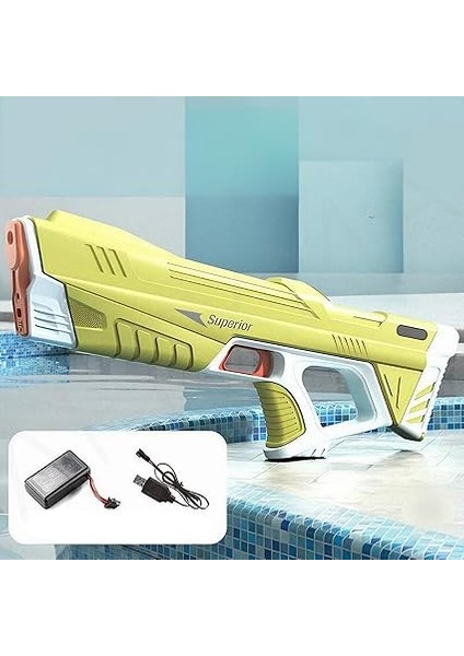 Elektrikli Tam Otomatik Büyük Su Silahı 43 cm - 500 ml Su Depolu Açık Hava Su Tüfeği (Yeşil) modelleri