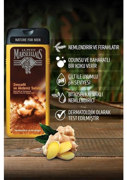 Petit Marseillais Duş Jeli Men Serisi Zencefil &amp; Akdeniz Selvisi (400 Ml) modelleri